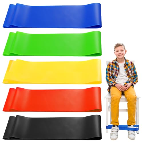 BOHUIZ 5 Stück Dehnbare Stuhlbänder für Kinder, Flexible Sitzgurte für Kinder Stuhlzappelbänder Federnde Stressbänder Sensorische Stuhlbänder Autismus Hilfsmittel mit Sensorischem ADHS und