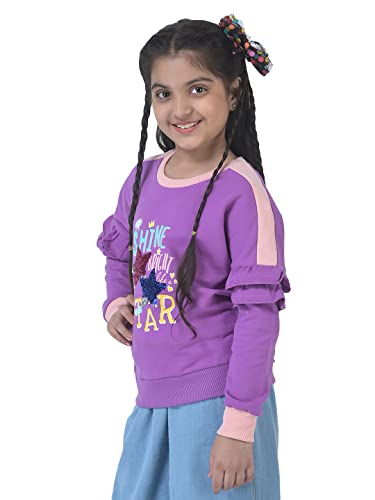 Image of Cub McPaws Girls Fashion Sweatshirt | Tie Dye | Sequin | for 4 to 12 Years Kids