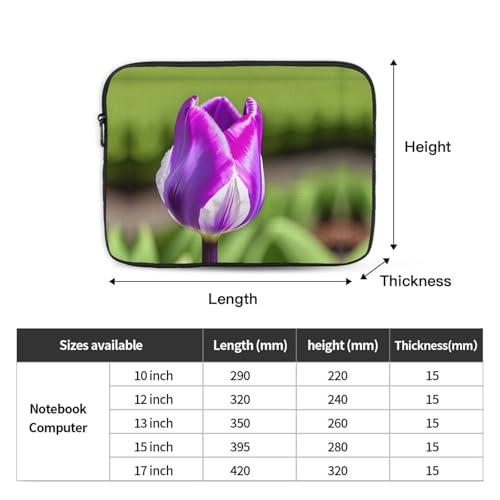 Purple Tulip Print Laptop Case Bag Shockproof Protective Cover Briefcase with Tablet Notebook4