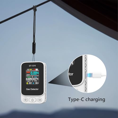 Detector de dióxido de carbono portátil con termómetro y humedad digital 6
