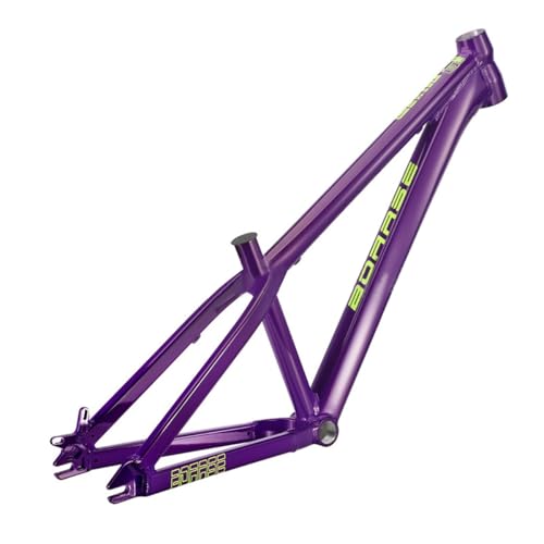 Cuadro De Bicicleta Dirt Jump 26er 12.9' DJ/4X Cuadro De Bicicleta De Montaña BSA BB73mm Freno De Disco Marco Rígido De Aleación De Aluminio Liberación Rápida 135MM QR(Purple)