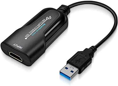 Tarjeta de Captura de Video, Tarjeta de Captura USB 3.0 1080P 60fps Tarjeta de Captura de Video Adaptador HDMI a USB Captura HD Grabación,para transmisión/Juego/Video en Tiempo Real