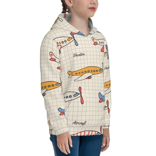 Striped Vintage Planes Kids Pullover Hoodies Boys Sweatshirts Girls Athletic Clothes with Pocket3