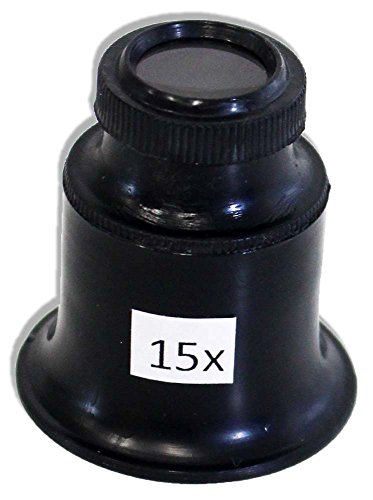 MAXIMIZE Black Jeweler's Loupe | Dual Optics 10x & 5X Magnification | Durable Plastic Frame | Compact & Portable | 2-in-1 Value