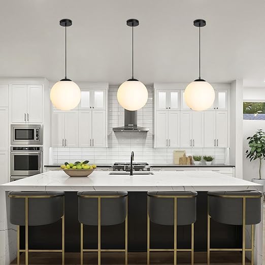 Image of Mahganya Decoration Modern Ceiling Lamp for Living Room, Office,Bedroom Lamp with All Fixtures and Fitting White Design Hanging Antique Fitting (White Black Cap)