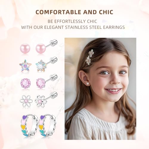 Surgical Stainless Steel Earrings Hypoallergenic Screw Back Stud Earrings for Women4