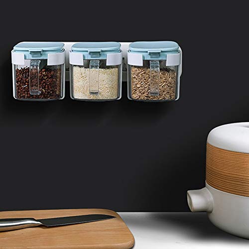 XYNSNDB GaRcan Caja de condimentos montada en la Pared, Tarro de condimentos para Sal de Cocina, Caja de Especias para el hogar, contenedor de Almacenamiento, tarros de condimentos para Especias,