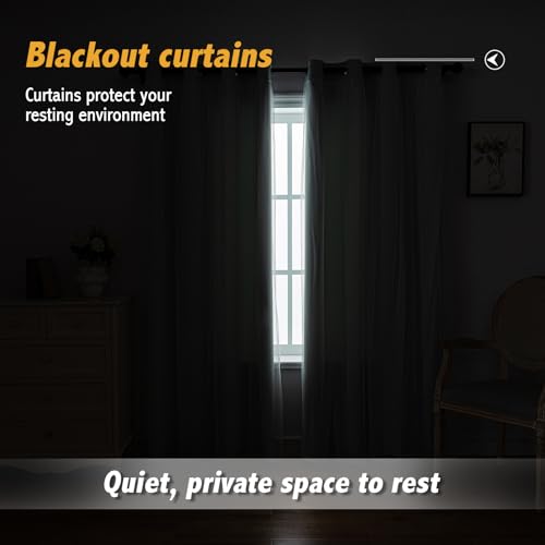 Image of Anytime Double Layer Blackout Curtains 2 Panels,52Wx90L,Light Blue