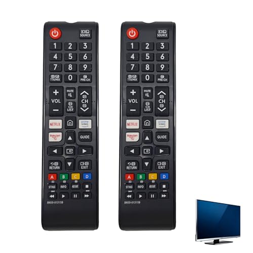 Lot de 2 Télécommandes Universelles Compatible Téléviseurs Samsung, Compatible avec Crystal UHD, Neo QLED, 4K, 8K et Smart TV, Télécommandes de...