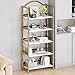 No-Assembly Gold Folding Bookshelf Storage Shelves 5 Tiers Vintage Multifunctional Plant Flower Stand Storage Rack Shelves Bookcase for Home Office