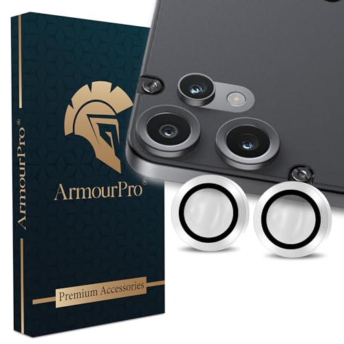 Image of ArmourPro Camera Rings Tempered Glass for Nothing Phone CMF 2 Pro, Tough HD Individual Aluminum Alloy Rings 9H Camera Cover, Scratch-Resistant,Camera Lens Protection| Silver, 1 Pack
