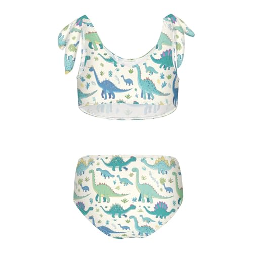 Wusikd Dinosaurs Girls Swimsuits Two Piece Turquoise Swimwear Bikini Set for for Girls Size 3T2