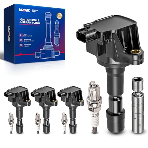 Image of KAX 4 Ignition Coils & 4 Iridium Spark Plugs Kit for Honda Fit 09-13 1.5L