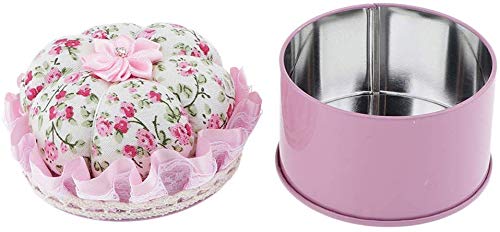 Pin Cushion Floral Pumpkin Wrist Pin Cushions with Storage Case Needle Pincushions for Sewing Quilting Pins Holder - Pink