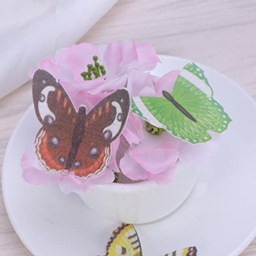 DOITOOL 96Pcs Borboleta Comestível Cupcake Toppers Papel de Arroz Topper Bolo Alimentar Decoração pa