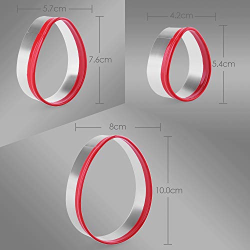 Fasaka The Easter’s Day Cookie Cutters With Red Color – 3Pcs Egg Biscuit Cutter For Baking And Decorating The Cake #TOP3