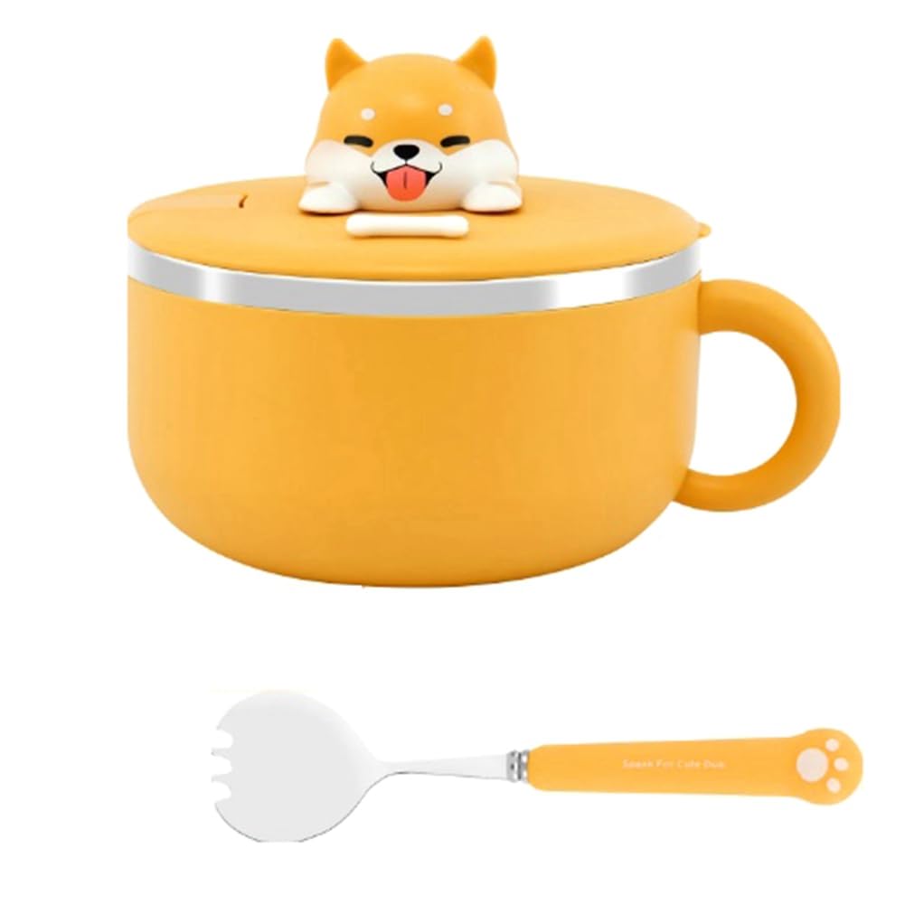 CTRLZS Stainless Steel Noodle Bowl Ramen Noodles Bowl Portable Noodles Fruit Salad Bowl Cooker Kitchen Tableware
