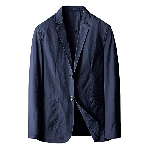 Veste blazer pour hommes en couleur unie lin coupe ample fluide