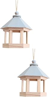 YARNOW Wood Birds Nest 2pcs Log Wood Birds Feeder Wood nest for Birds Bird nest Birds Supplies Simple Ornaments Wood Birds Nest Bird Nest