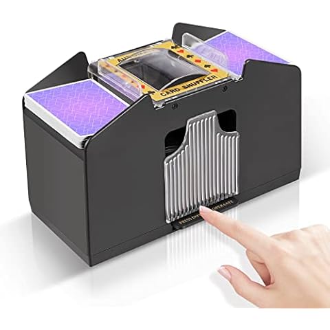 FEIERYA Kartenmischer, 4 Decks, automatisch, Spielkartenmischer, batteriebetrieben für Zuhause, Kartenspiel, Reisen, Poker, Blackjack Cover