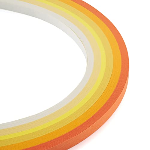Craftdady Quilling-Papierstreifen, 530 x 5 mm, allmählich, gelb, für Bastelarbeiten, Party-Dekoration, 1200 Stück