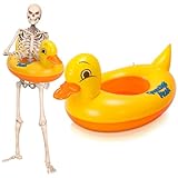 Seenelling 12 ft Skeleton Accessories Inflatable Swim Ring Skeleton Summer Outfit Set Giant Sized Pool Floats for Garden Lawn Outdoor Decor(Duck)