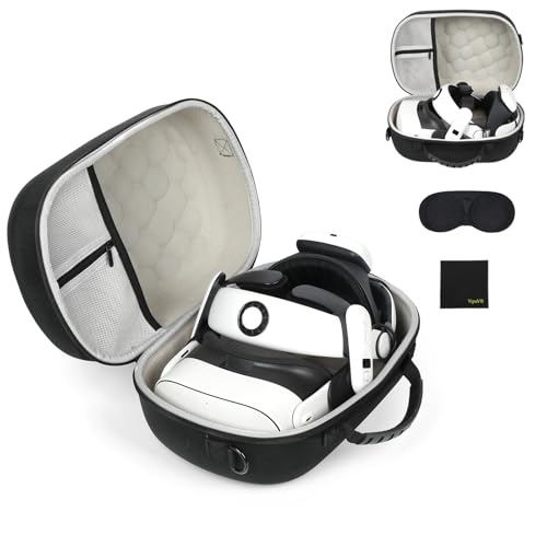 Baomaeyea Hard Case for Meta Quest 3S/Quest 3 Draagbare beschermhoes voor Meta Quest 3S/Quest 3 Gaming Headset en Touch Control Accessoires,beschermt tegen onbedoelde stoten, vallen en krassen(zwart)