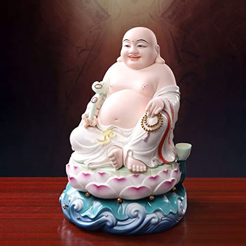 Statue Bouddha Riant en céramique artisanale de décoration - 5