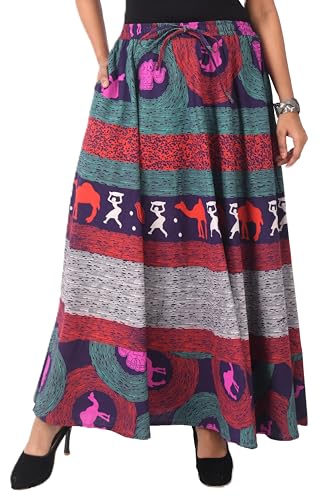 Image of Premium Cotton Skirt for Women with Pocket, Free Size