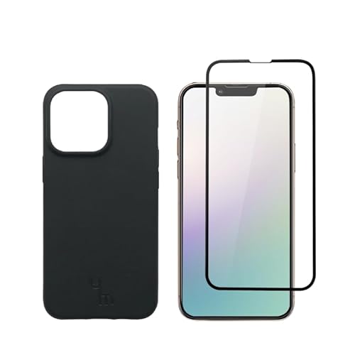caseym iPhone 13 Pro Phone Case and Screen Protector Bundle - Biodegradable Compostable Phone Protection - An Eco-Conscious Silicone-Alternative Matte Black