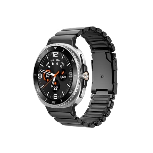ɓKSamsung Galaxy Watch 8/8Classic 46mm /44mm /40mm/ Ultra 2025 47mmuXbgɓK`^+o[Xgbv(Black Black,For Galaxy Ultra 47mm)