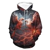 Xissazri Sudadera informal con capucha para hombre, diseño de Phoenix, Color 3, Medium