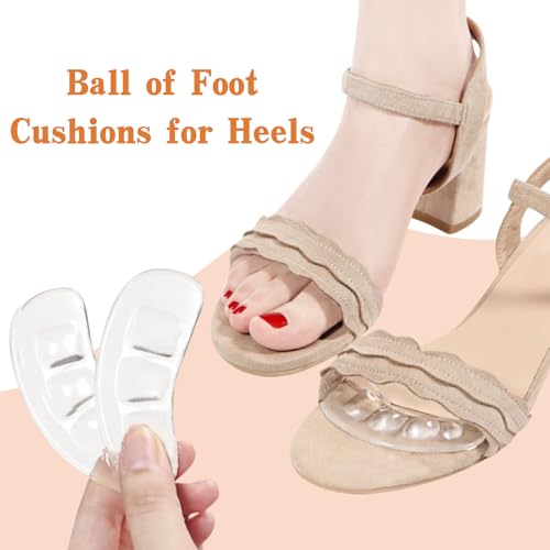 Image of Anti-Slip Pads for Sandals, Shoe Inserts Ball of Foot, Clear, 3 Pairs