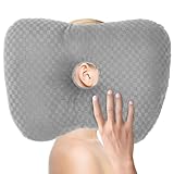 Piercing de almohada con agujero, orificios para las orejas para dormir de lado, cojín para orejas contra el dolor de oído, cojín con relleno ajustable, cojín redondo con cojín para la oreja (estilo 1