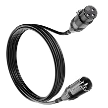 Assembled in USA Premium XLR Microphone Cable, 25 ft, XLR3FXLR3M, Neutrik Connectors, Balanced Low-Noise Mic Cable, Shielded OFC Audio Cable for Studio Use