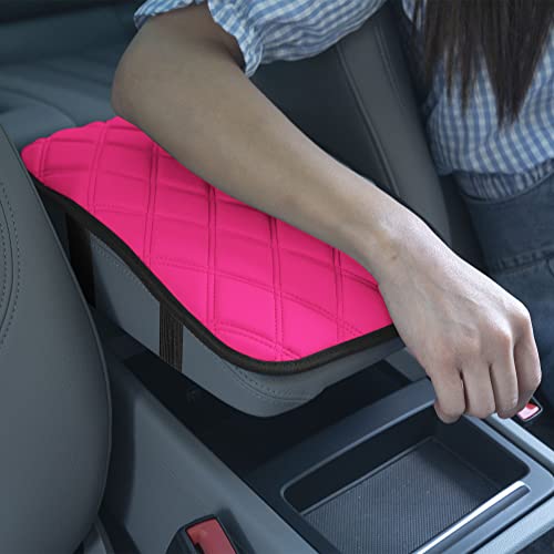 Image of FH Group Neosupreme Pink Diamond Pattern Center Console Pad - Water-Resistant Armrest Cover Protector for Cars, SUVs & Trucks