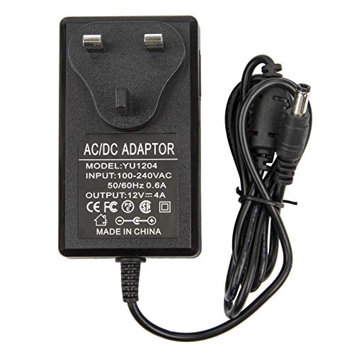 12V 4A Power Supply Adapter - COLM AC 100-240V 50-60HZ DC 12V 4Amps 48W UK Converter Adapter Driver Transformer Wall Charger 12V/4A for CCTV Security Camera,3528/5050 LED Strip Light