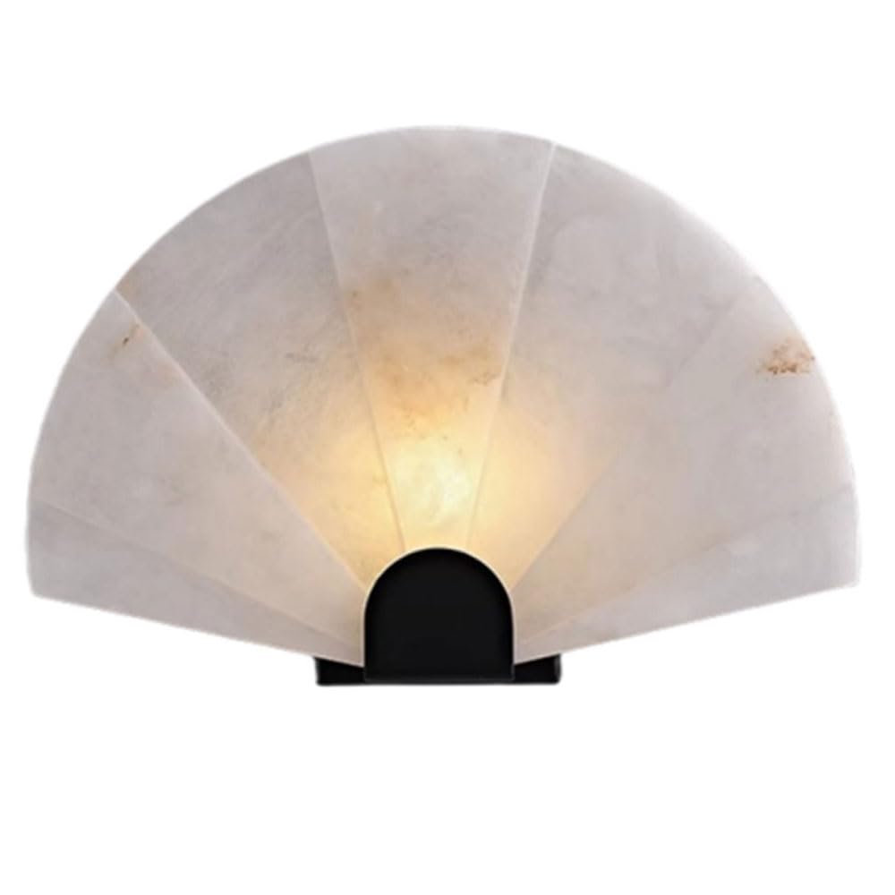 XYBZJP E14 Screw Indoor Wall Light, Medieval Industrial Style Natural Marble Wall Lamp, 8.6in Alabaster Wall Sconce, Entrance Stair Bedside Decorative Lighting Fixtures
