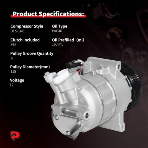 Image of PHOBOOS A /C Compressor with Clutch Compatible with Nissan Sentra