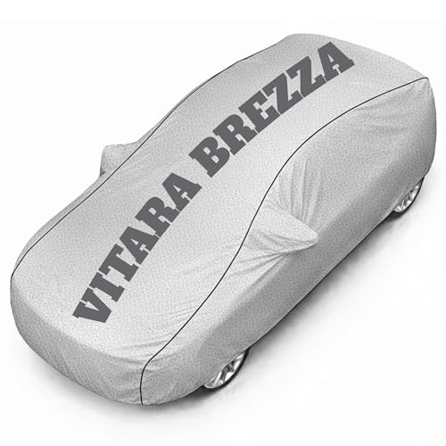 Image of Superior Grade Quality Brezza Cover (All Variants) Car Body Cover - 100% Waterproof Custom Fit with Mirror Pockets | Triple-Stitched Elastic Design, Heat Reflective, Anti-Dust, All-Weather