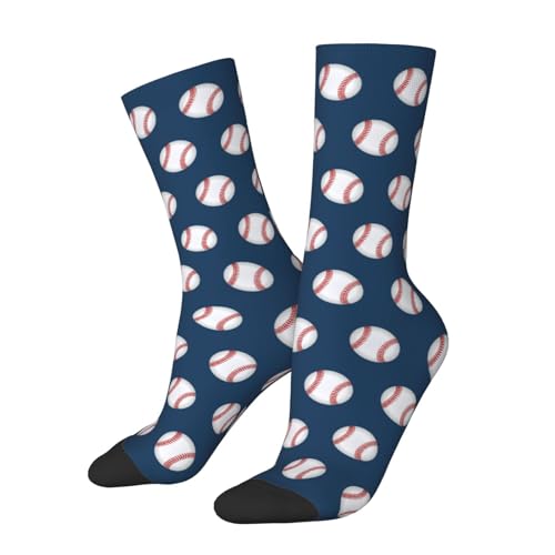 BIOOSTUB Baseball Socks For Women Men Soft Breathable Novelty Crew Socks Athletic Socks Funny Crazy Dress Socks