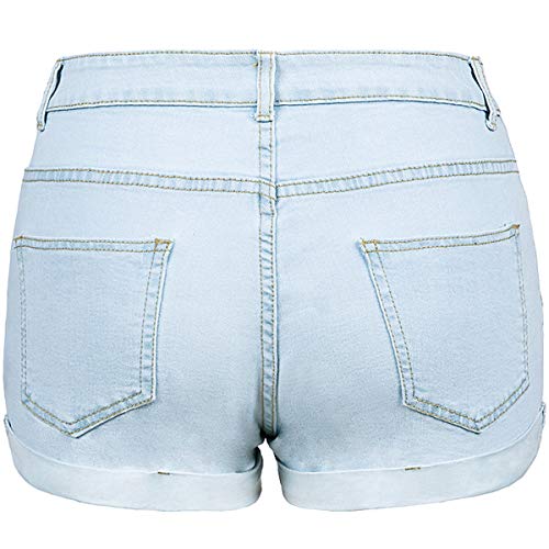 Onlypuff Shorts With Pockets High Waisted Denim Shorts Light Blue Zipper Fly Xxl thumb #3