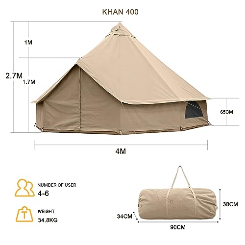 Baumwollzelt KingCamp Khan 4m für Camping und Outdoor