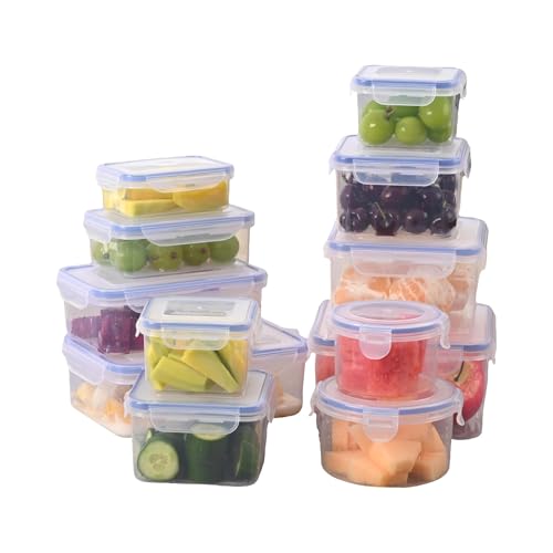 BARGAIN FACTORY Food storage containers-2500ML to Sauces Box Stackable Kitchen storage bowls Leakproof Plastic Food Storage Containers with lids airtight-Microwave freezer safe lunch boxes 24 Piece