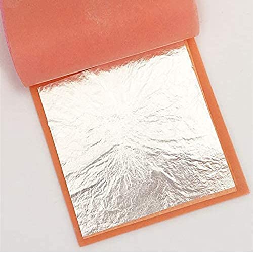GOLD LEAF COMPANY 99.9% Pure Silver Leaf Varakh Foils, 50pcs, 4 x 6 Inch, Sheets for Decoration