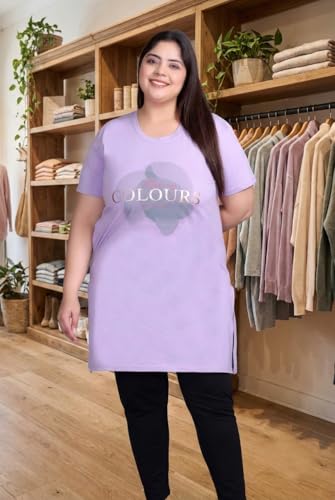 Image of In Love Women's Plus Size Printed Cotton Long-Line T-Shirt with Pocket