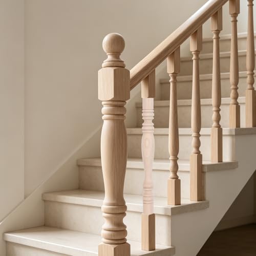 Barandillas de madera maciza sin acabado para reparar y decorar 6