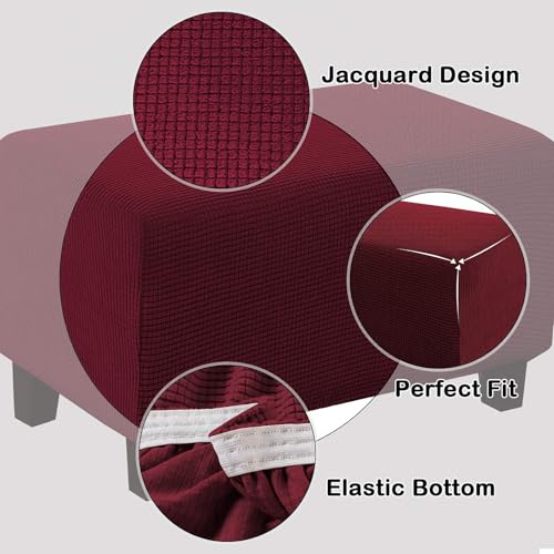 Housse élastique pour pouf de rangement rectangulaire XL kaki - 6