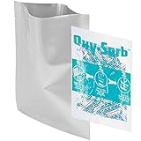 Dry-Packs 1-Pint, 5"x7" Mylar Bags and 20cc Oxygen Absorbers, 200 Pack For Food Shipping & Storage, One, Silver