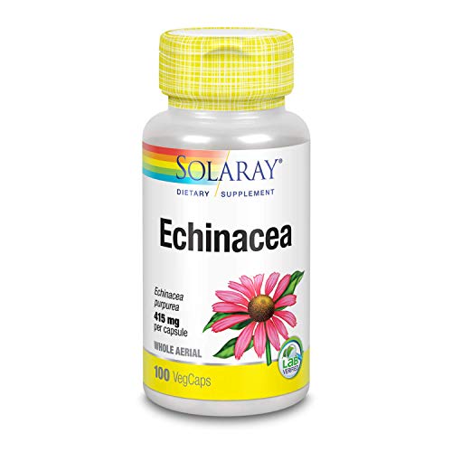 Solaray Echinacea Aerial | Healthy Immune Function And Respiratory Support | Non-Gmo, Vegan | 100Ct, 50 Serv. #TOP4